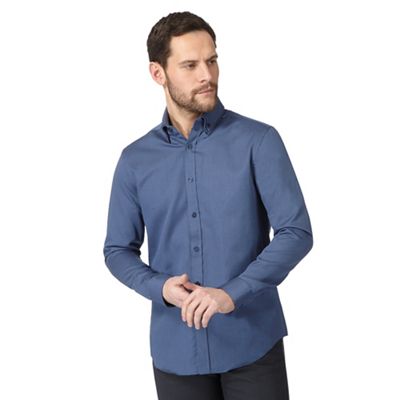 Blue dobby tailored fit shirt